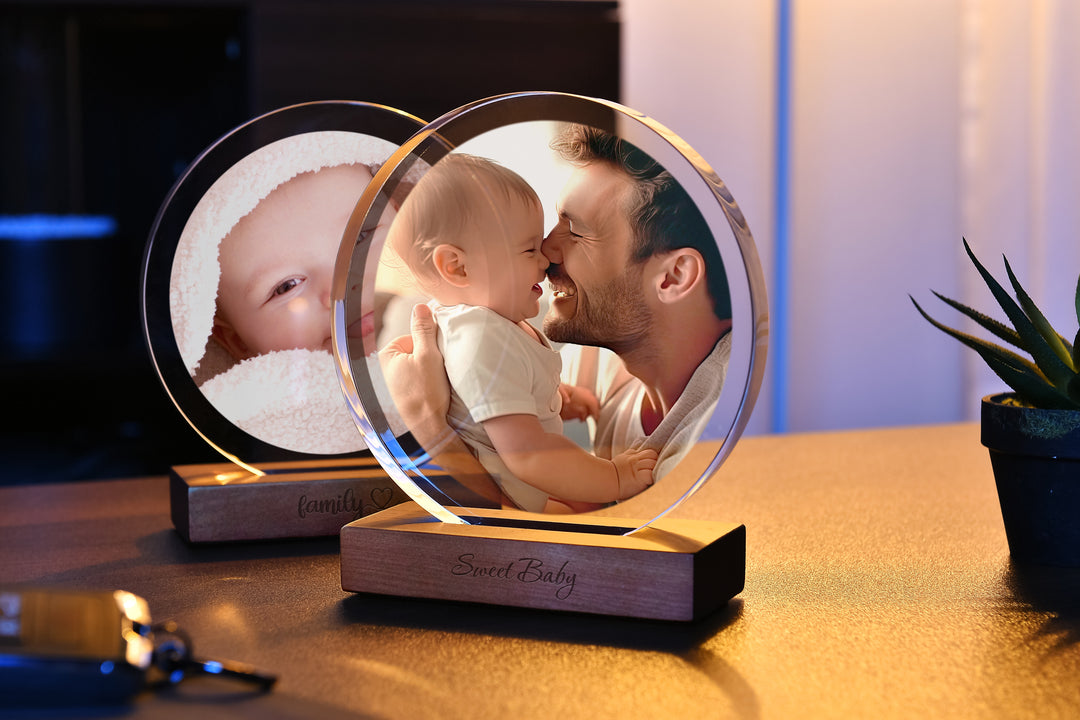 Oceanique Personalized Round Acrylic Photo Block