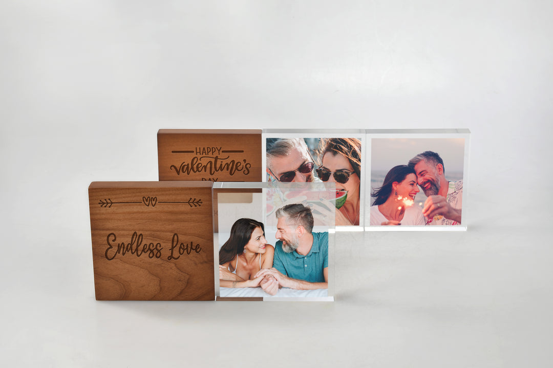 AquaLoom Mom Engraved Wood, Custom Photo Glass