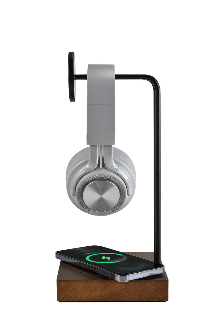 Aquatide Headphone Hanger with Wireless Charger, Personalized Desk Organizer, Charging Dock