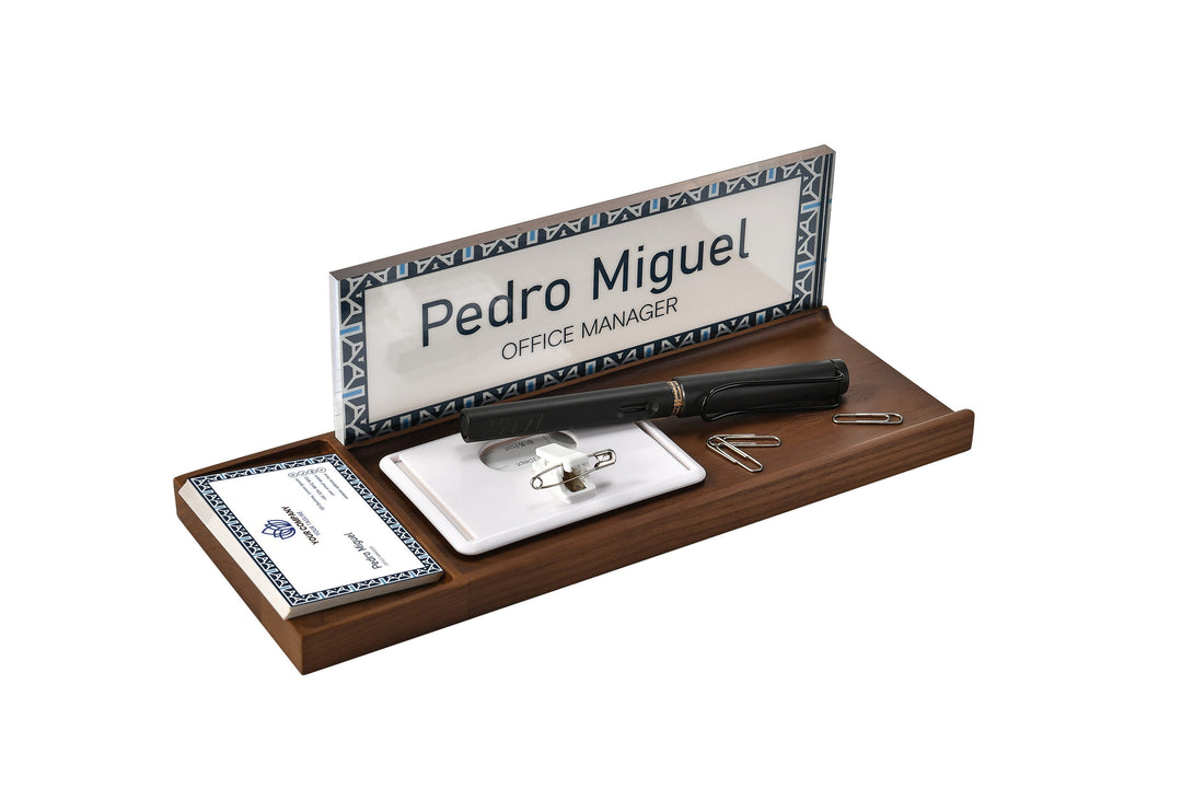 Martique Nameplate for Desk, Professional Executive Desk Accessories