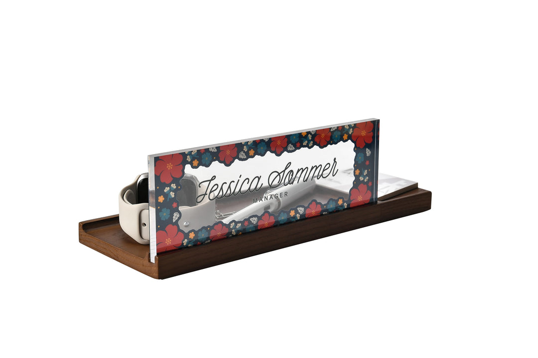 Martique Nameplate for Desk, Professional Executive Desk Accessories